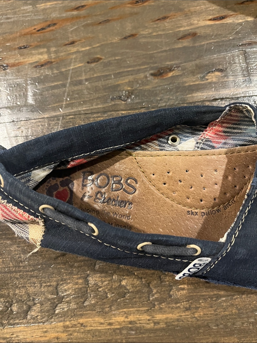 BOBS from Skechers Women's Navy Canvas Slip-On Flats - Picture 2 of 5
